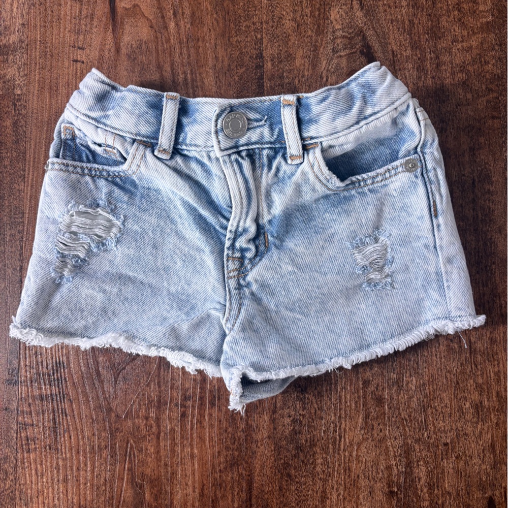 GAP Light Blue Distressed Denim Kids Shorts